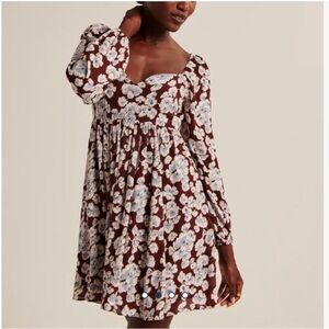 Abercrombie & Fitch Floral Dress in Burgundy and White